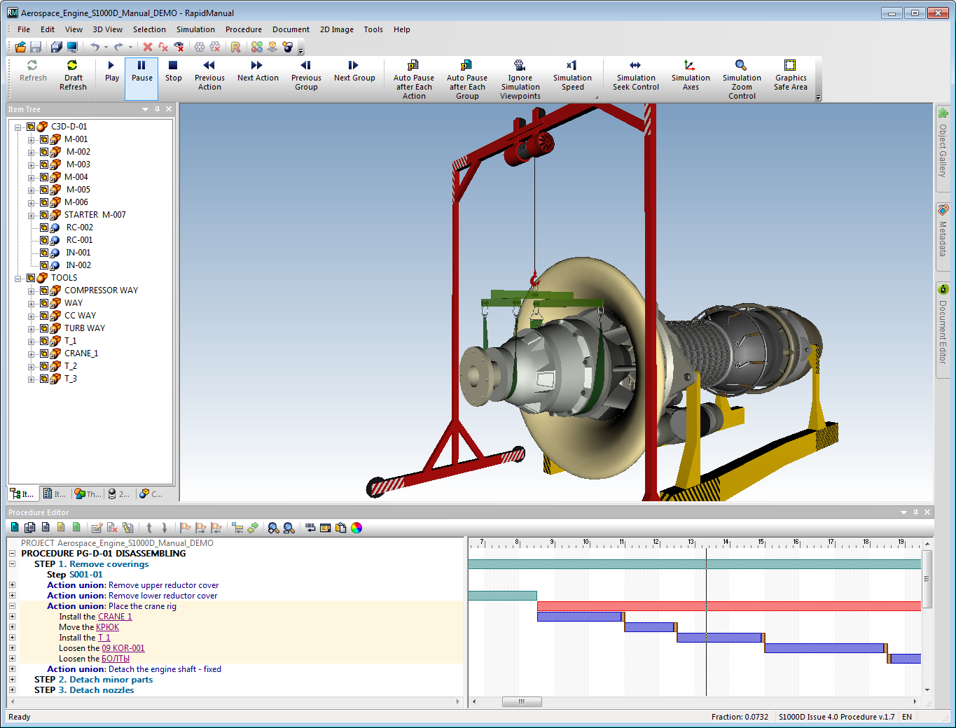 Manuale cortona3d Cortona3D RapidManual è il primo toolkit “pronto all’uso” per la produzione rapida e semplice di manuali tecnici elettronici interattivi 3D (IETM) / Procedure operative / Istruzioni di lavoro di assemblaggio (installazione), sia per operazioni, assistenza, manutenzione o riparazione. RapidManual utilizza simulazioni 3D animate per comunicare in modo chiaro complesse procedure meccaniche. I manuali 3D incoraggiano il “Know-How visivo”, riducendo al minimo i problemi di traduzione e migliorando la conservazione delle informazioni.